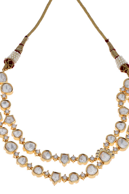 Polki Studded Layered Necklace Set 
