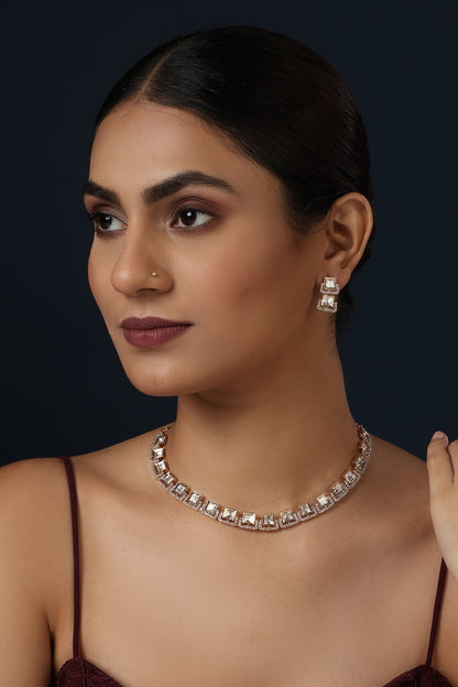 Polki Studded Grecian Necklace Set 