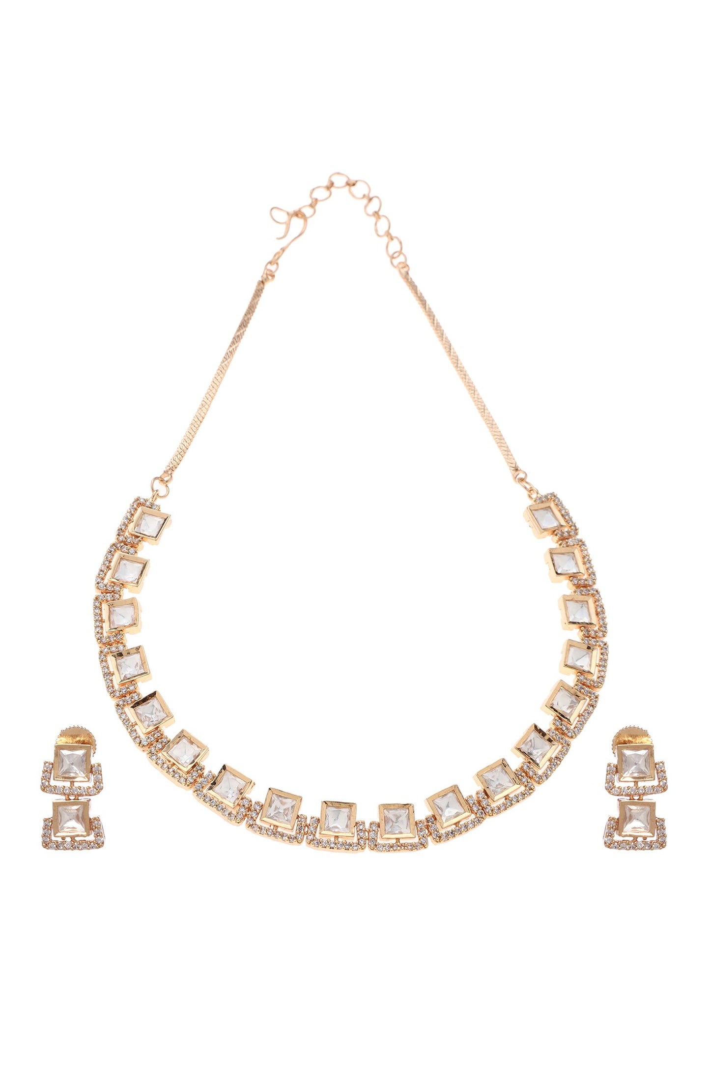 Polki Studded Grecian Necklace Set 
