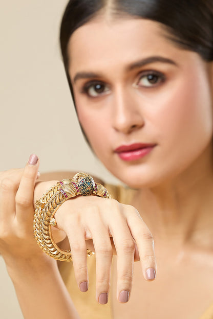 Stone Studded Jadau Bangles-Set of 2 