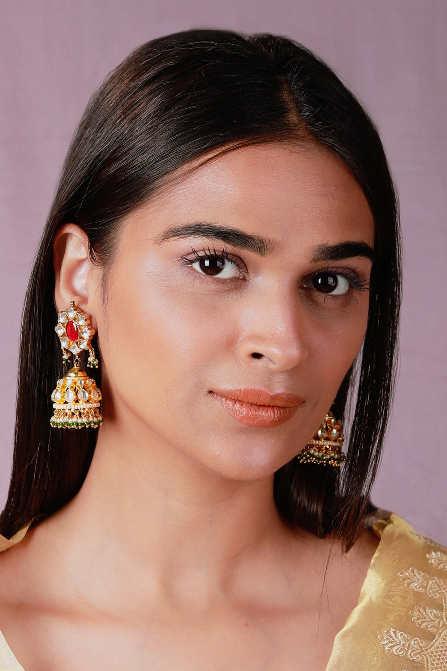 Stone & Pearl Embellished Earrings 