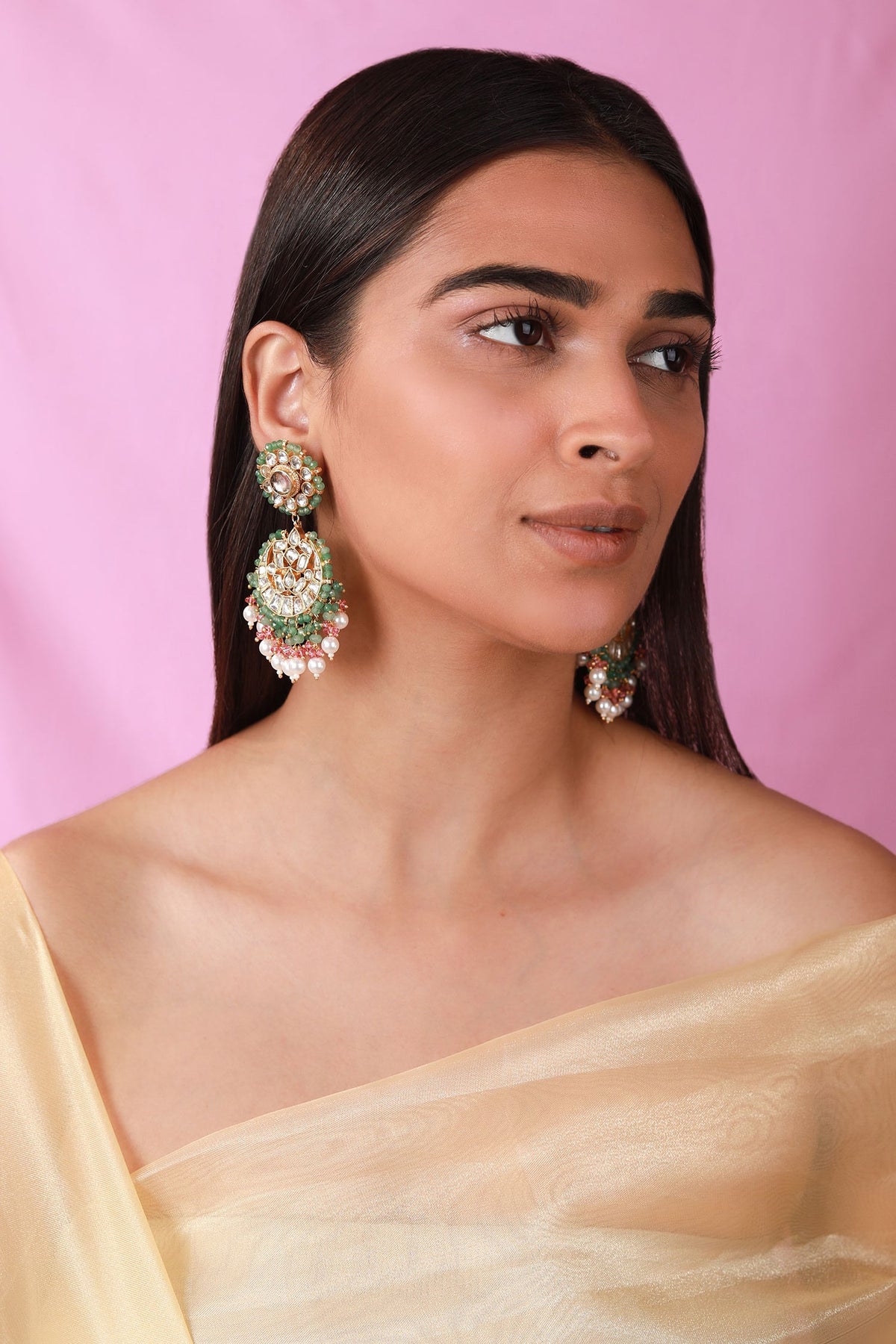 Stone & Kundan Embellished Earrings 