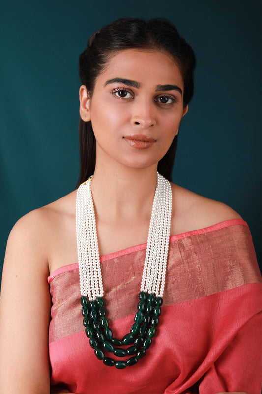 Pearl Embellished Layered Mala 