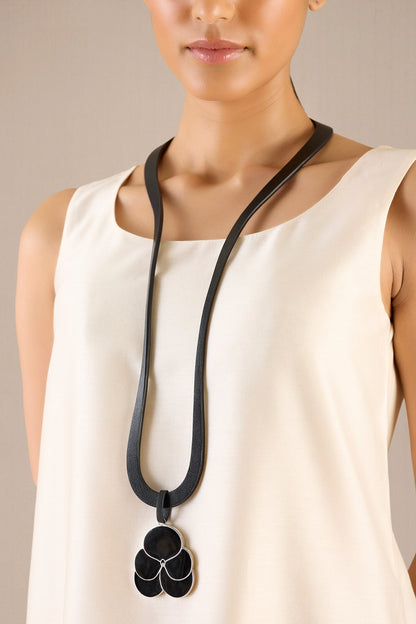 Nadira Leather Pendant Necklace 