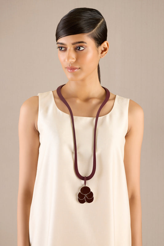 Nadira Leather Strap Pendant Necklace 