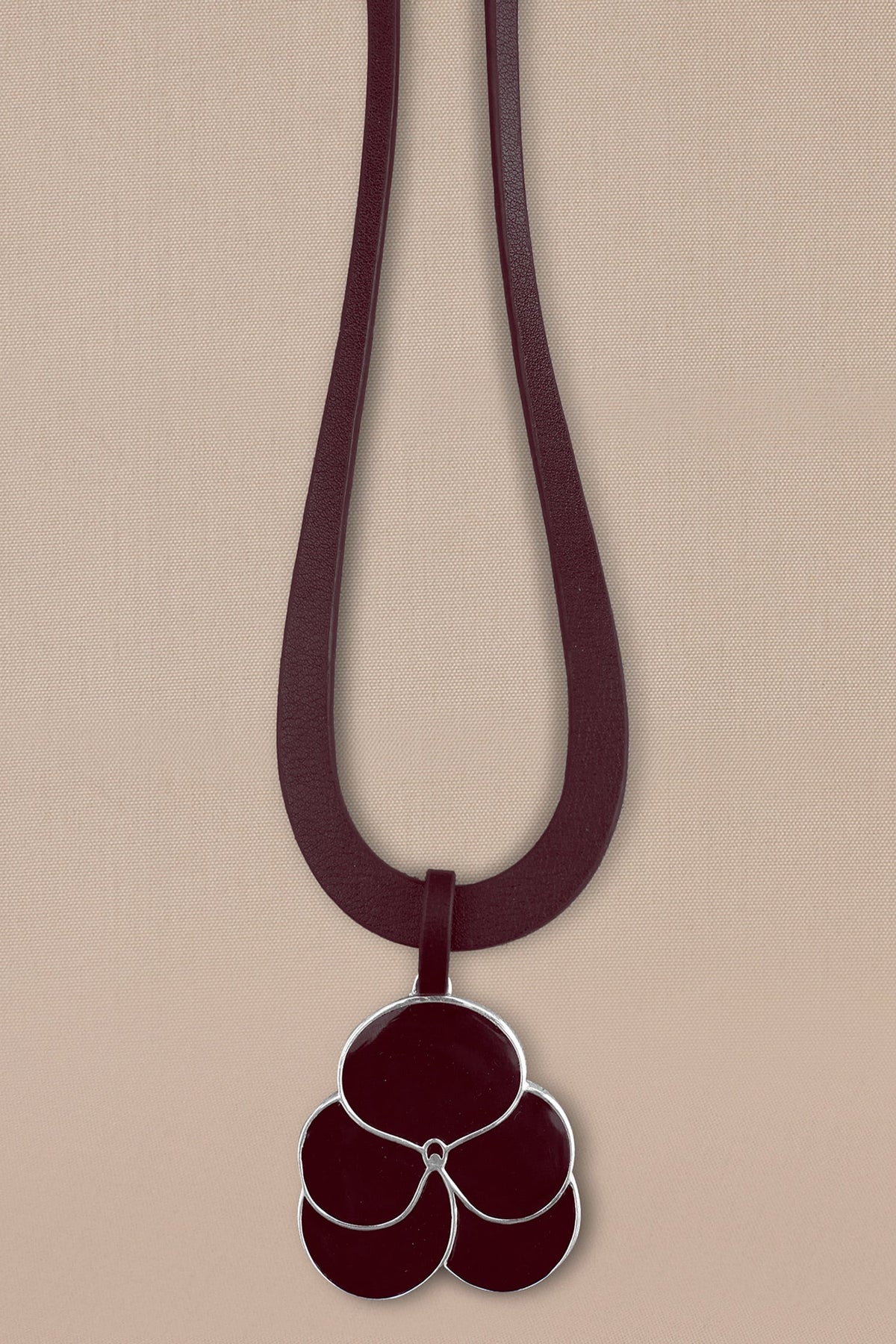 Nadira Leather Strap Pendant Necklace 