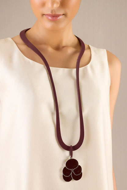 Nadira Leather Strap Pendant Necklace 