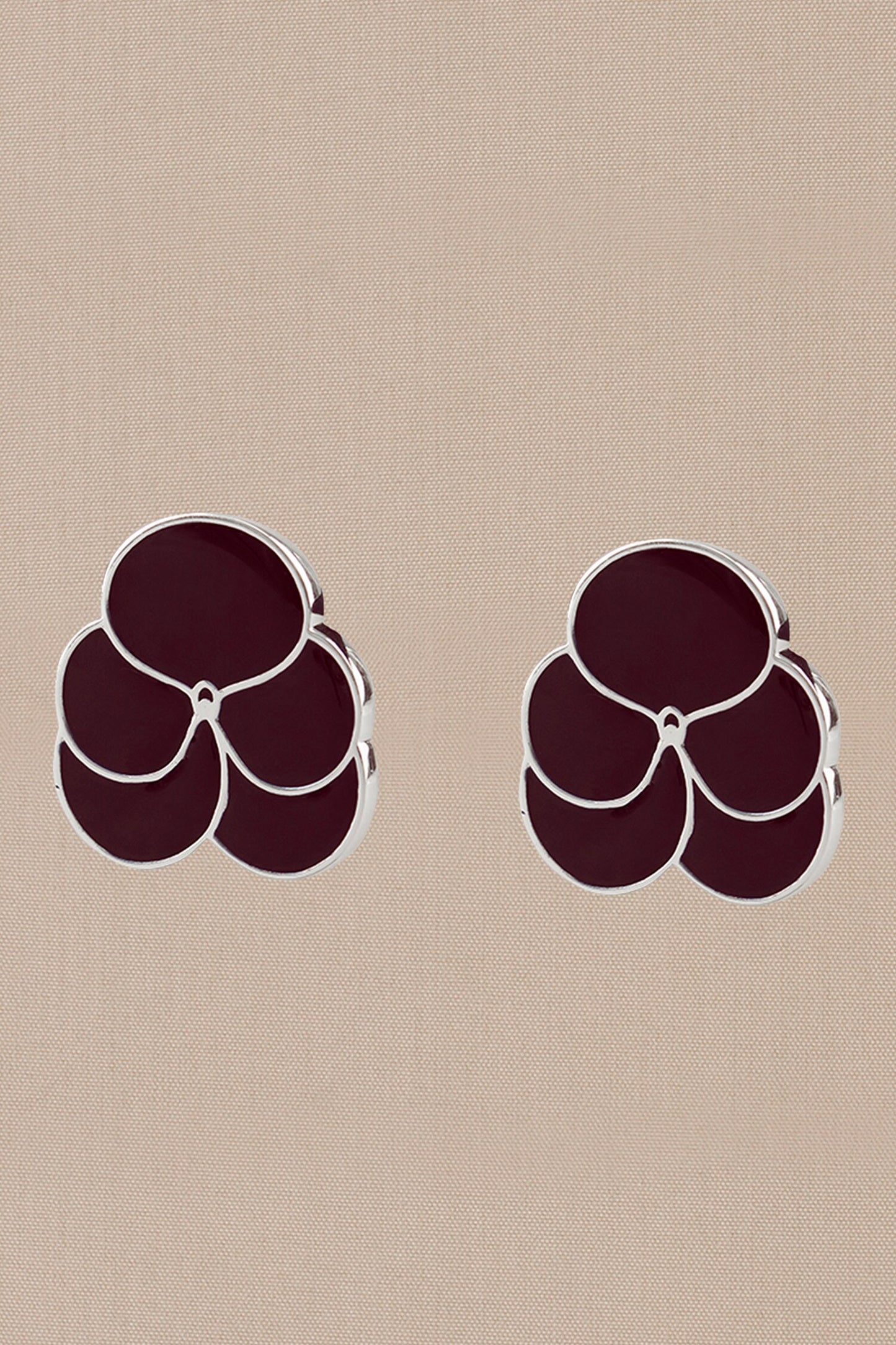 Ismat Engraved Back Enameled Earrings 