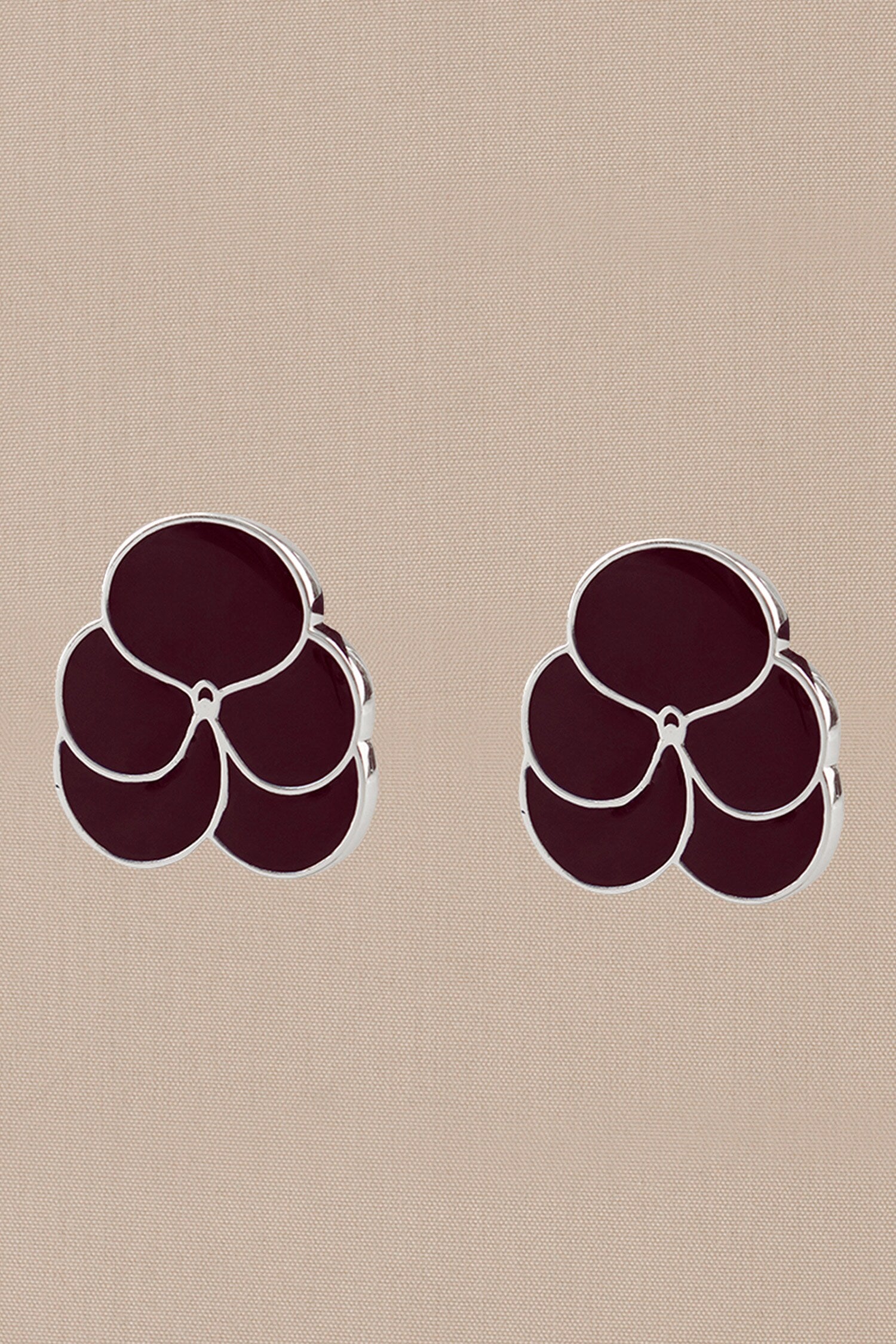 Ismat Engraved Back Enameled Earrings 