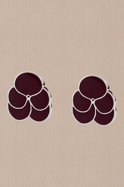 Ismat Engraved Back Enameled Earrings 