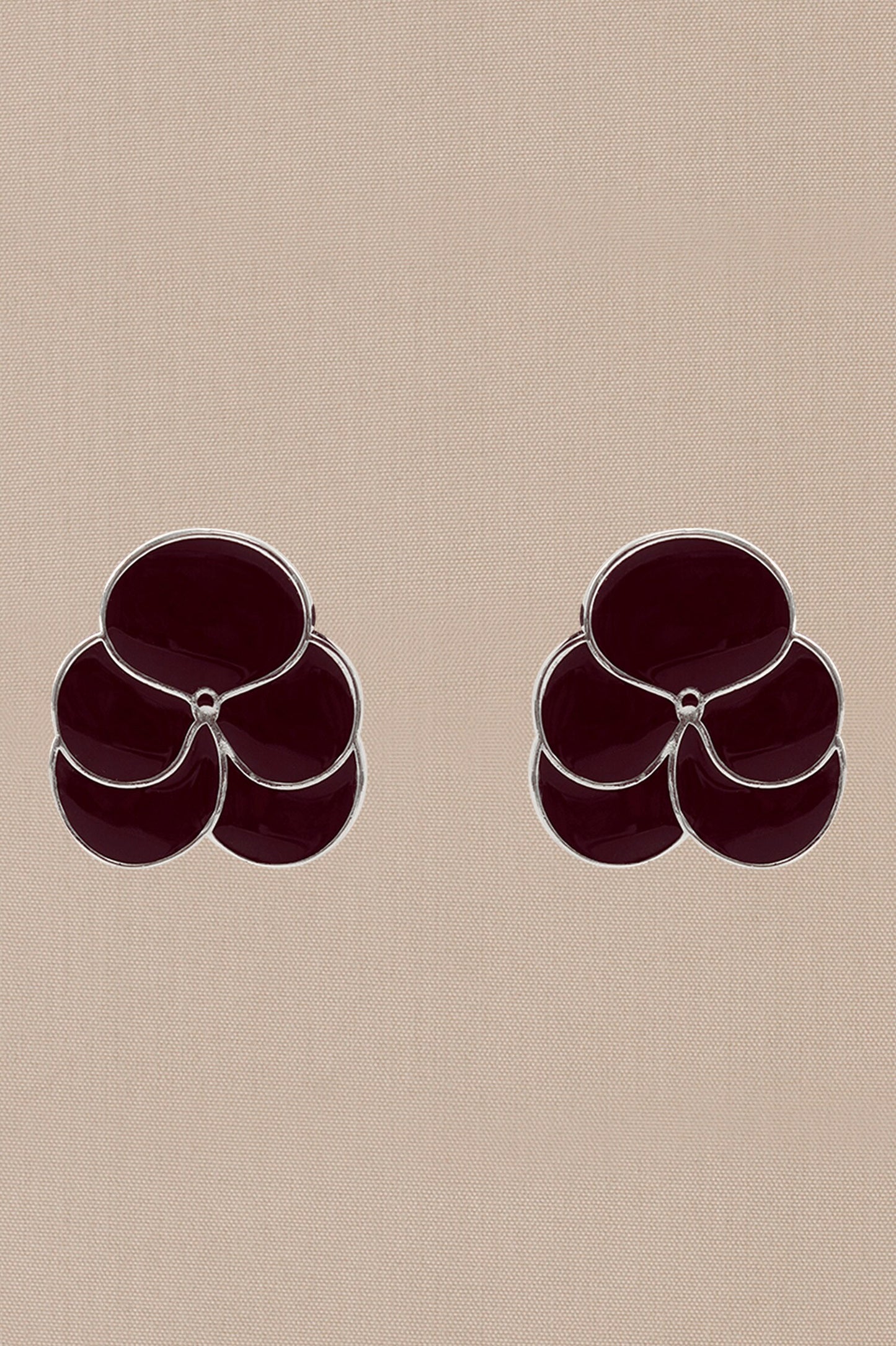 Ismat Engraved Back Enameled Earrings 