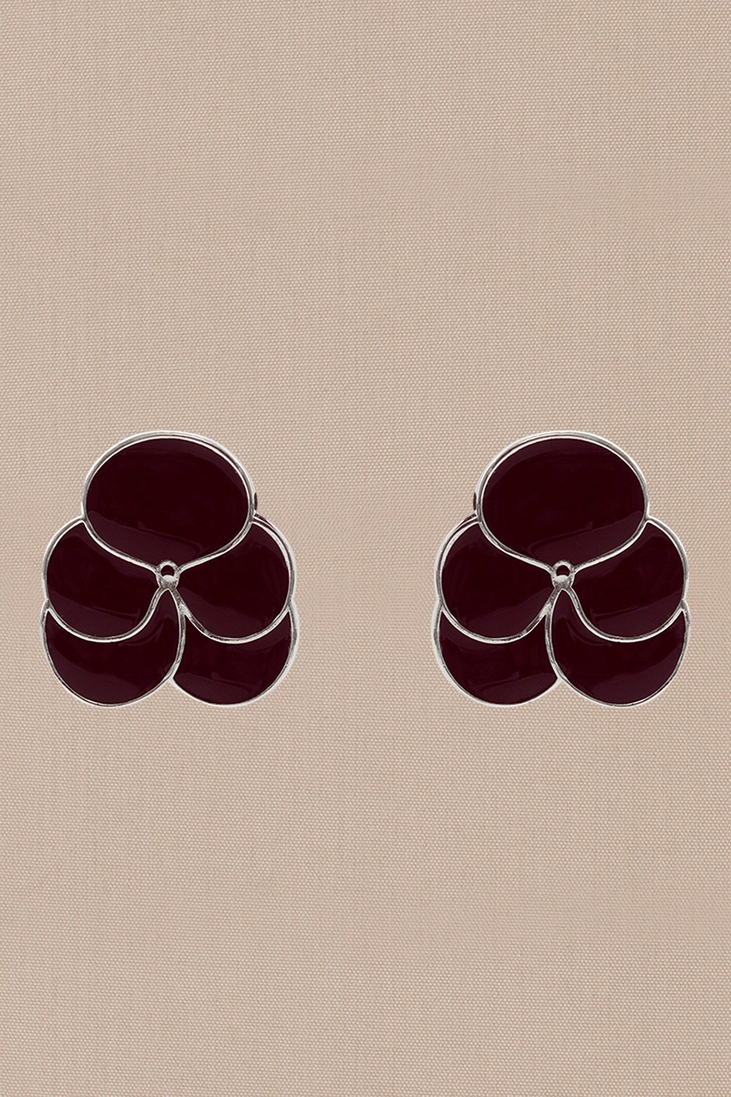 Ismat Engraved Back Enameled Earrings 