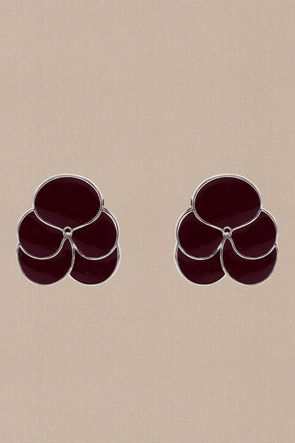 Ismat Engraved Back Enameled Earrings 