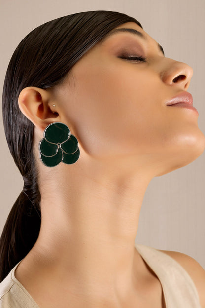 Ismat Enameled Stud Earrings 
