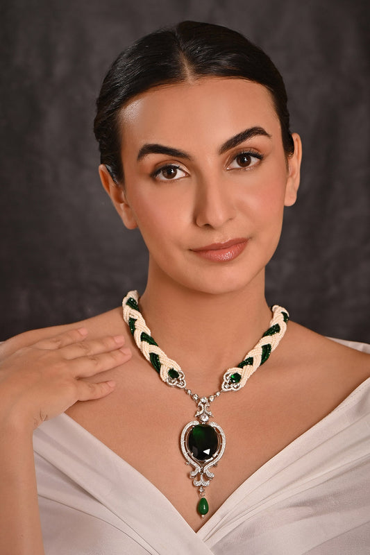 Paisley Drop Crystal Necklace 