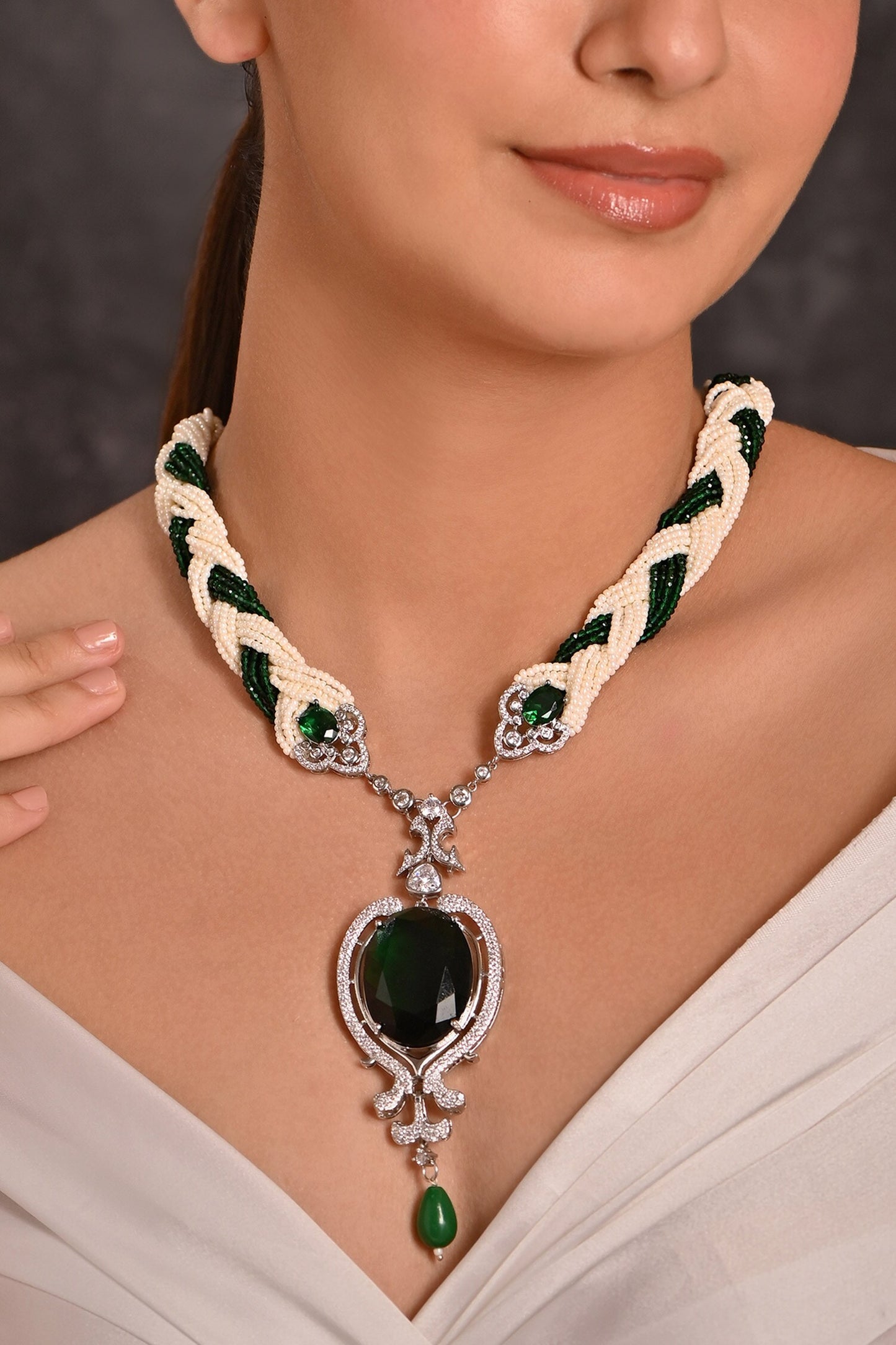 Paisley Drop Crystal Necklace 