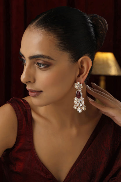 Polki Studded Floral Earrings 