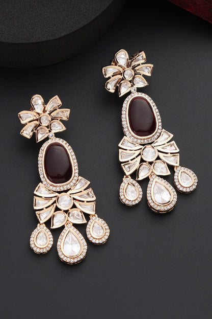 Polki Studded Floral Earrings 