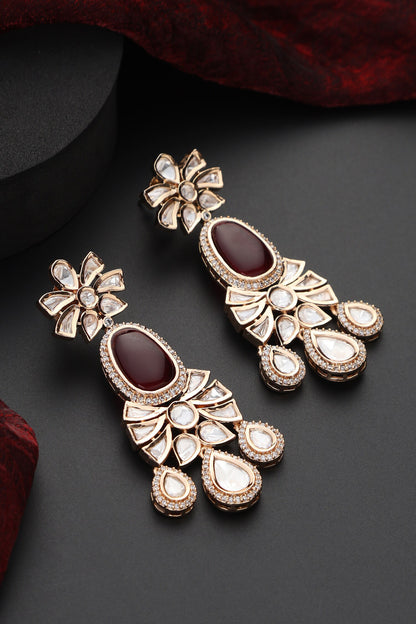 Polki Studded Floral Earrings 
