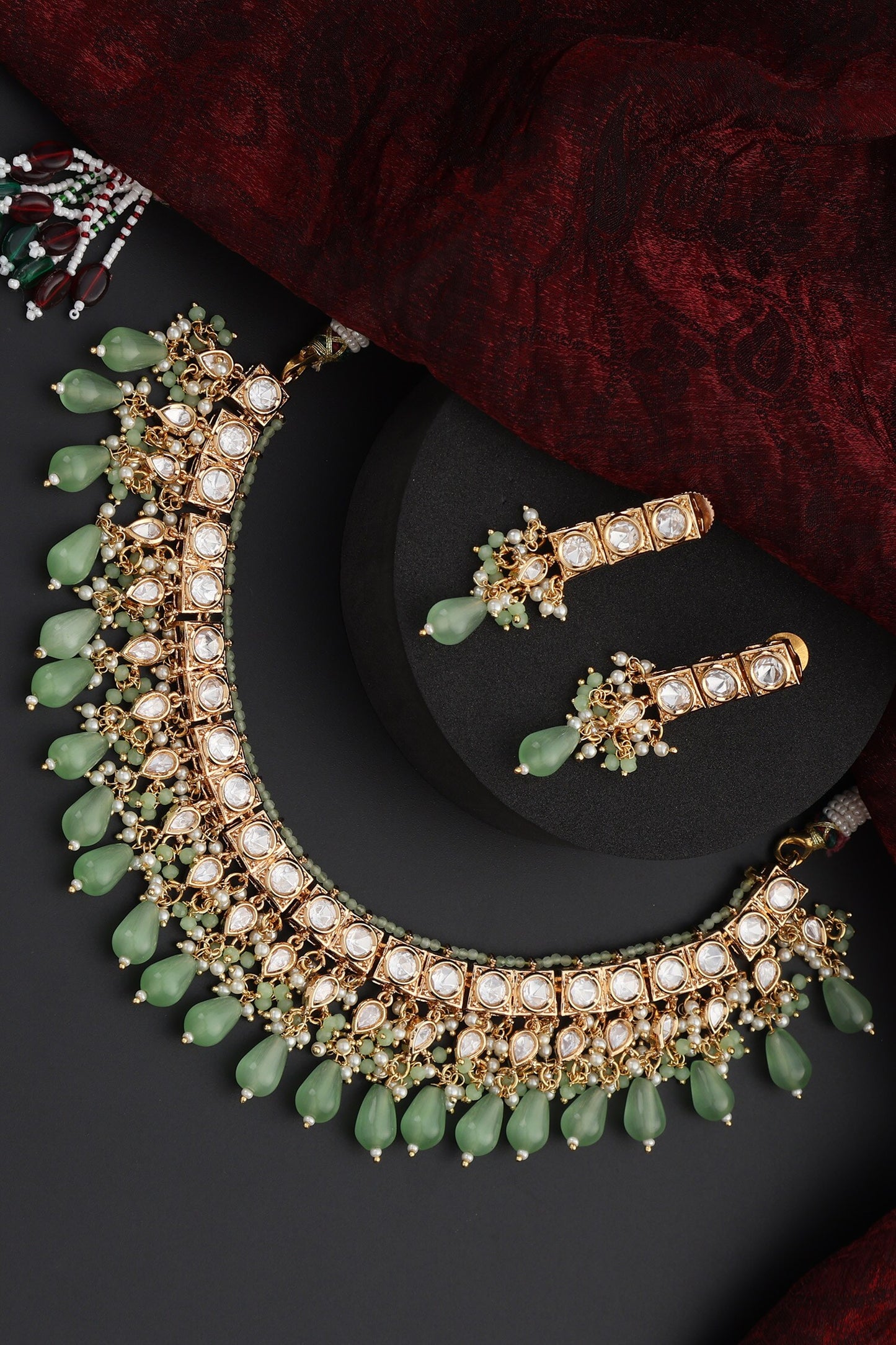 Kundan Studded Bar Choker Set 