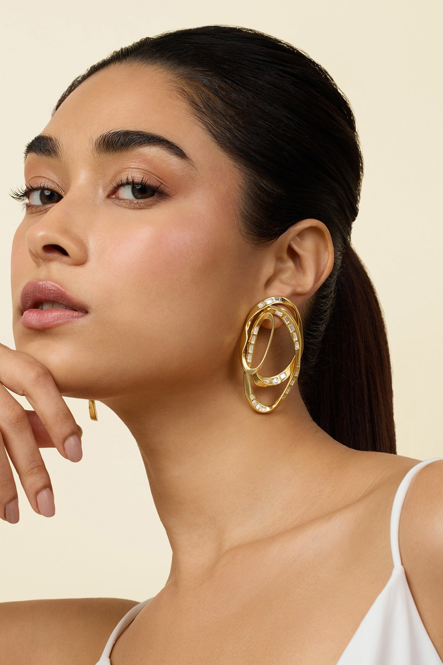 Triple The Joy Embellished Earrings 