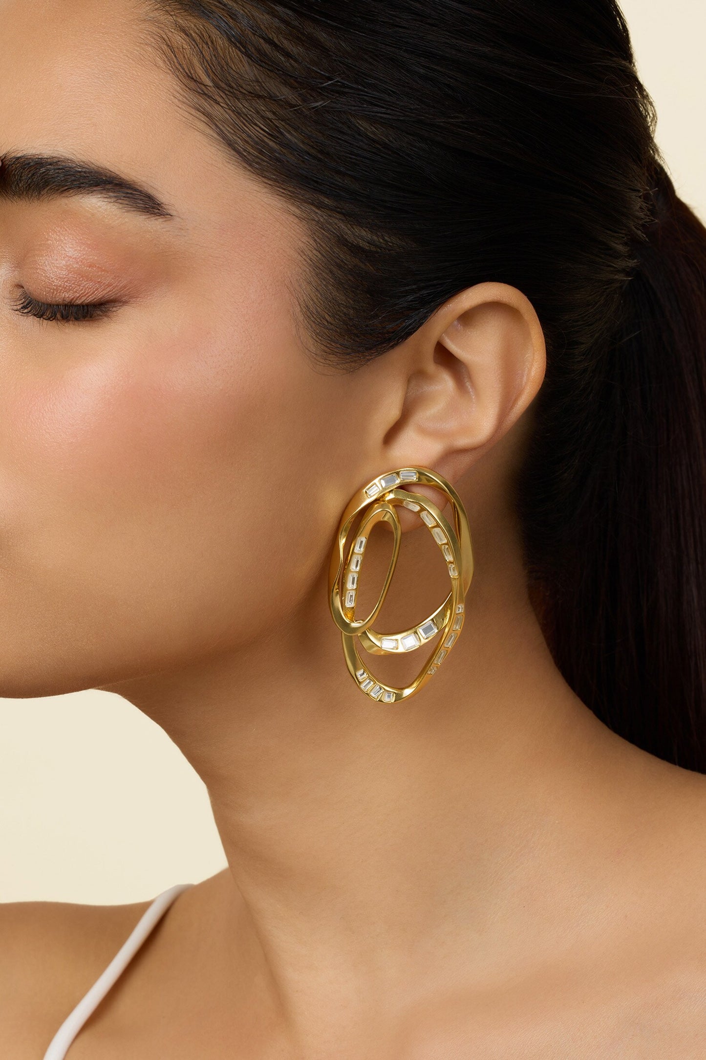 Triple The Joy Embellished Earrings 