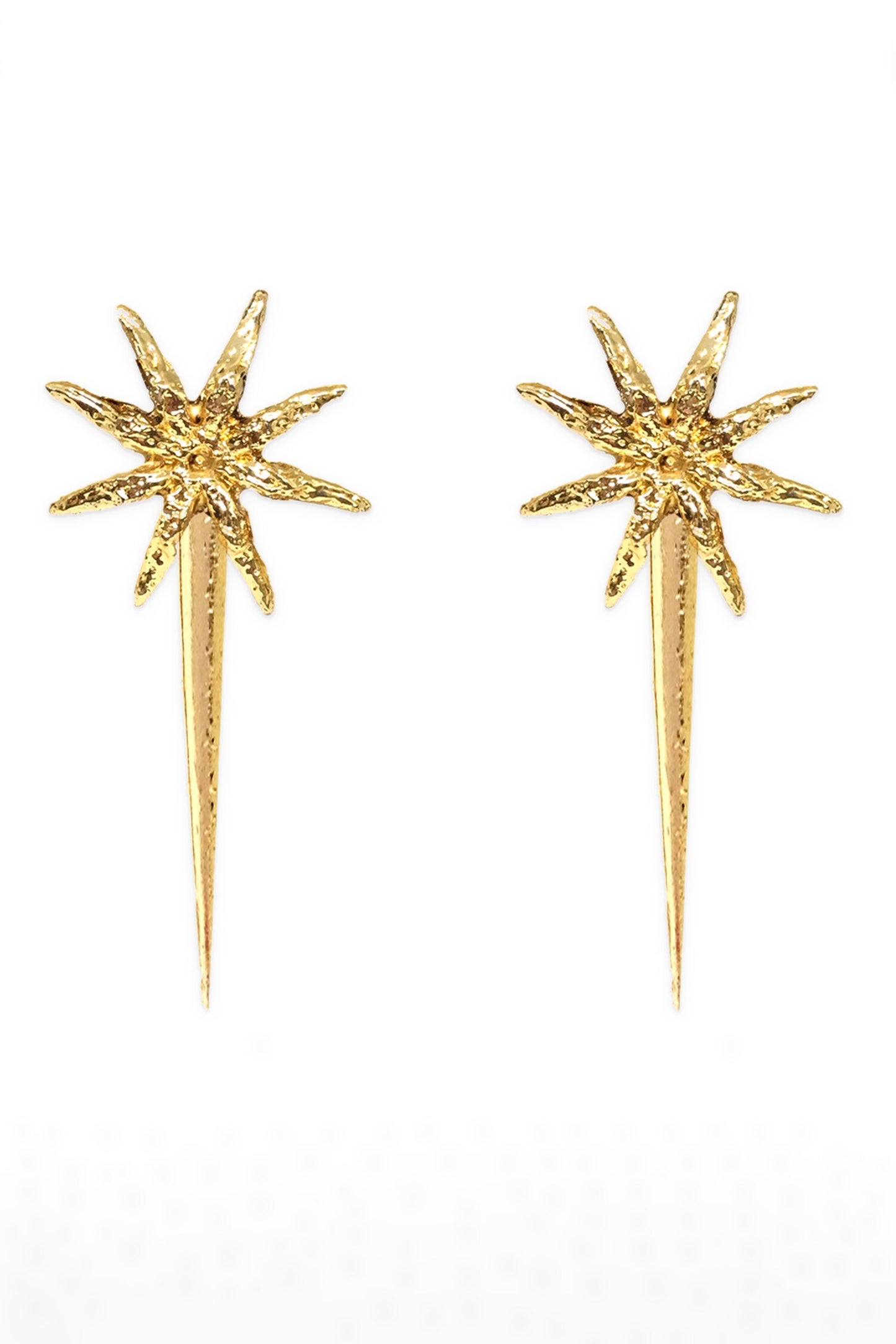 Oversized Star Anise Spike Earrings 