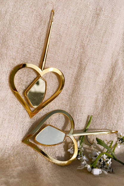 Heart Beats Carved Earrings 