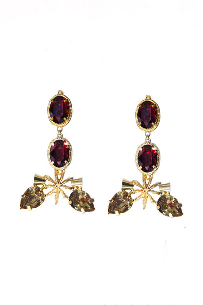 Carved Abstract Embellished Earring 
