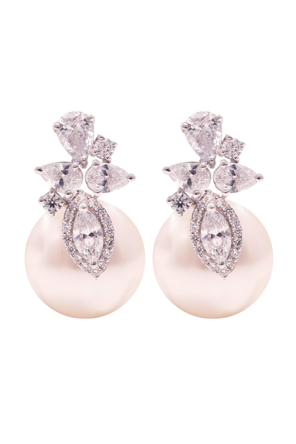 Pearlescent Bloom Embellished Earrings 