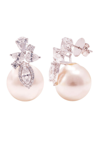 Pearlescent Bloom Embellished Earrings 