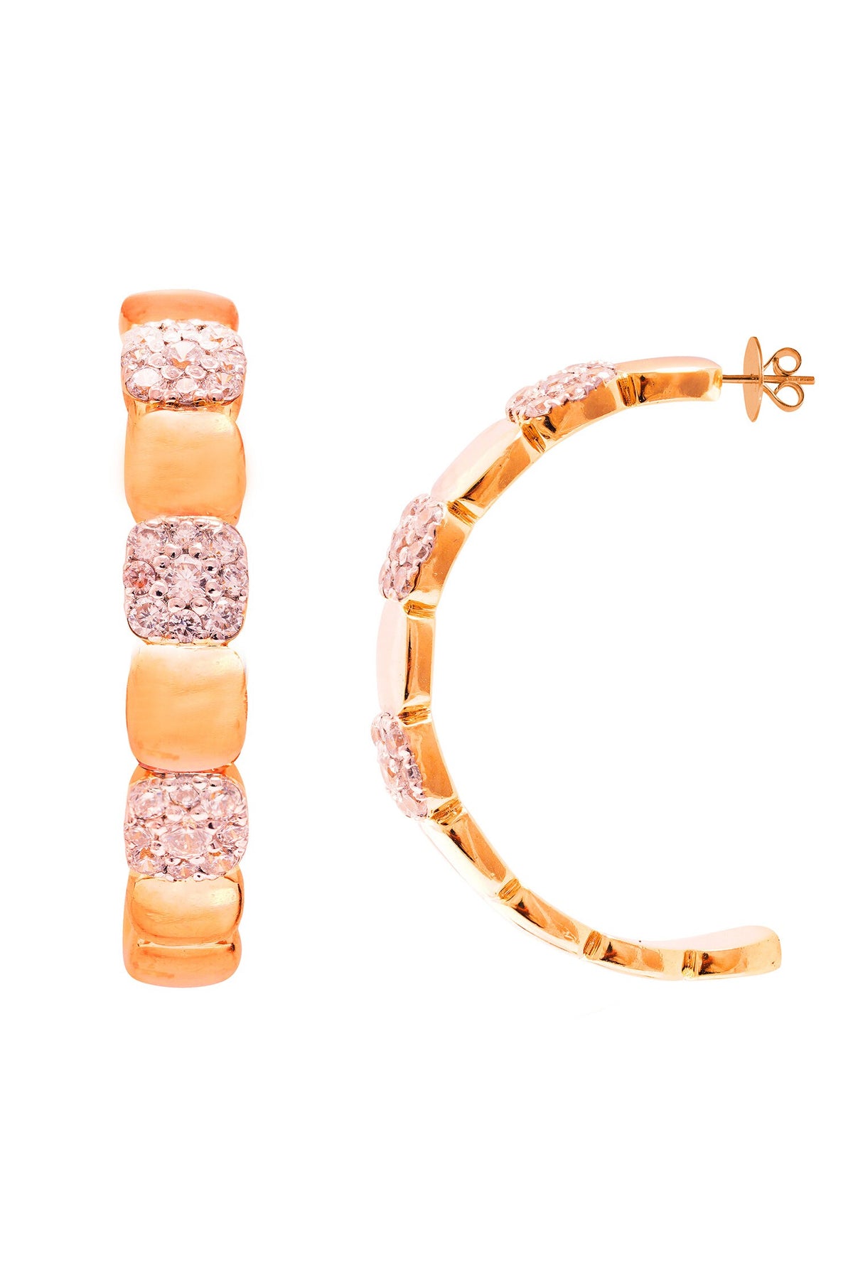 Lumina Luxe Cubic Zirconia Studded Hoops 