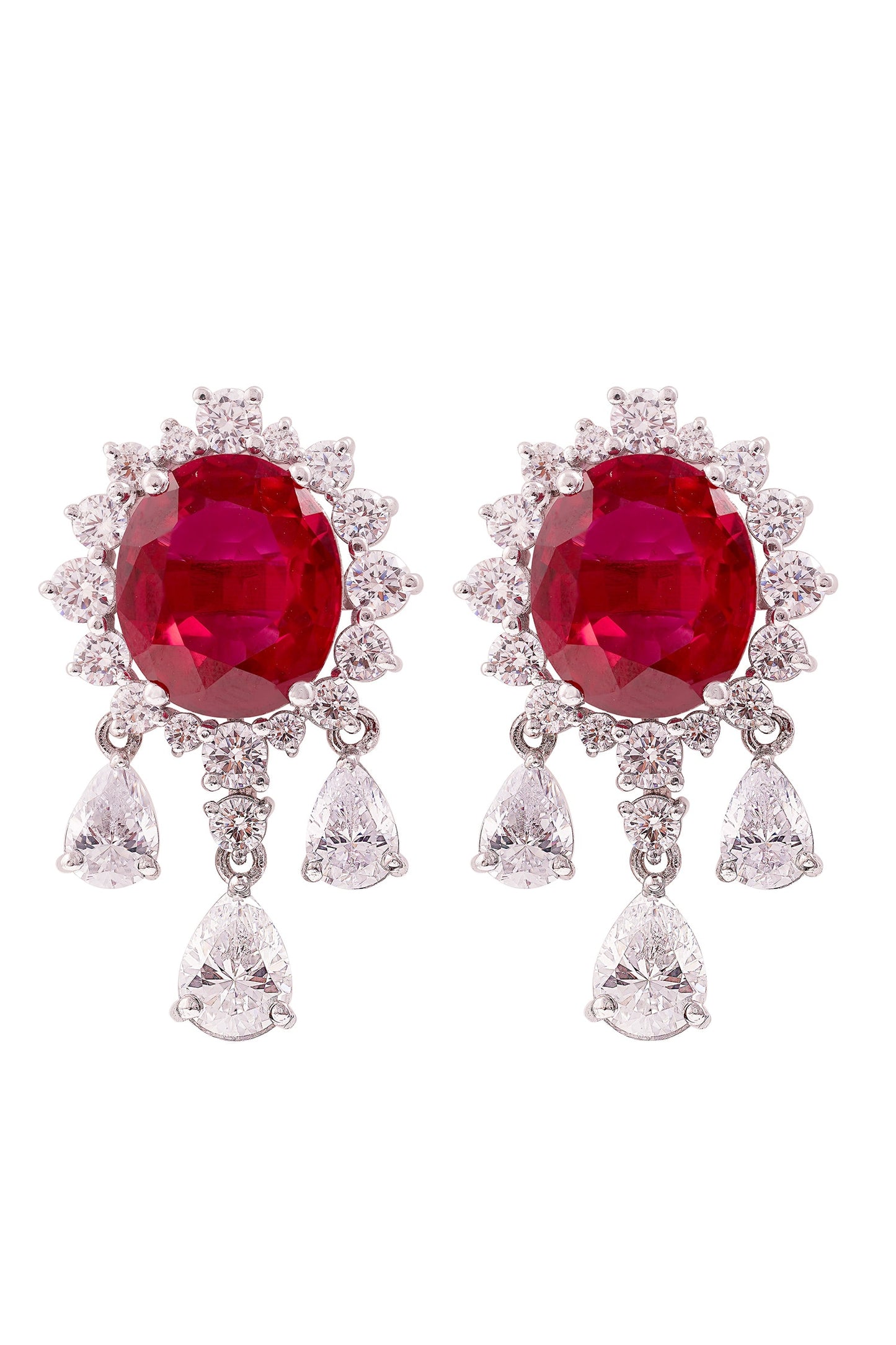 Ruby Rhapsody Embellished Earrings 