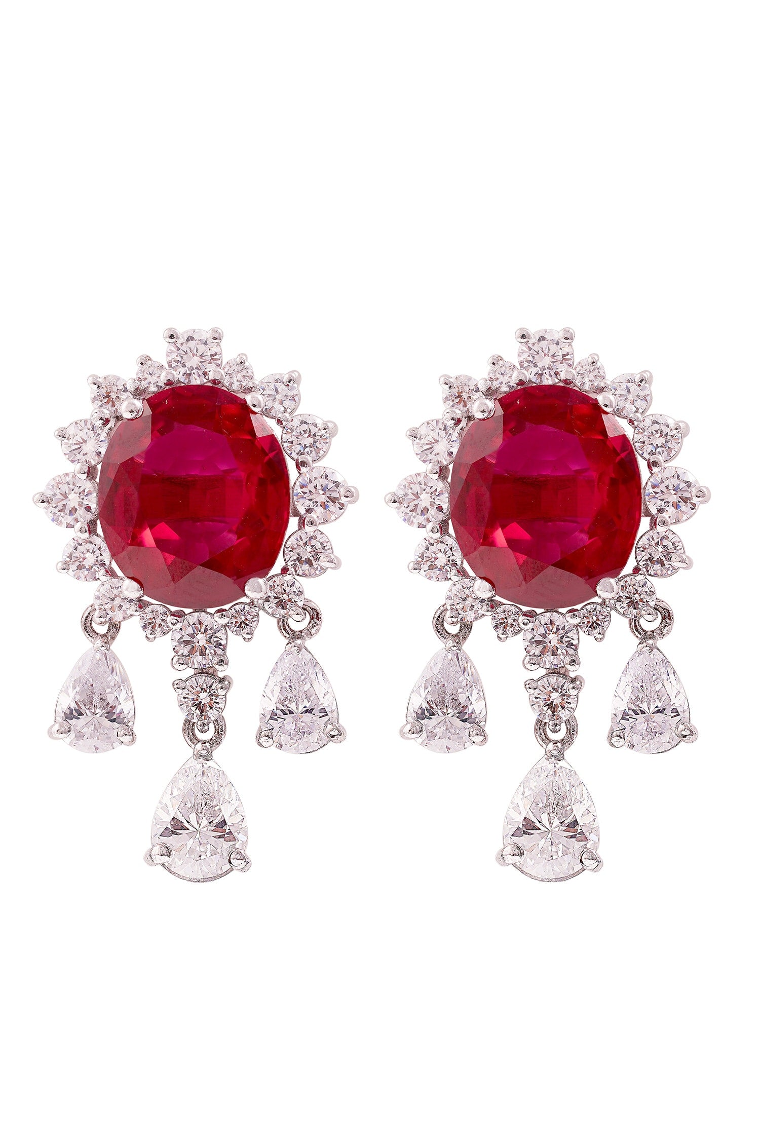 Ruby Rhapsody Embellished Earrings 