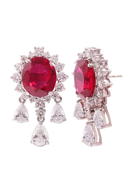 Ruby Rhapsody Embellished Earrings 