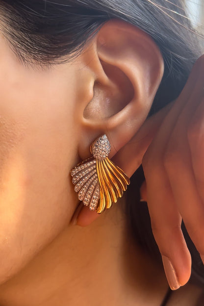 Pluma Glitz Cubic Zirconia Embellished Earrings 