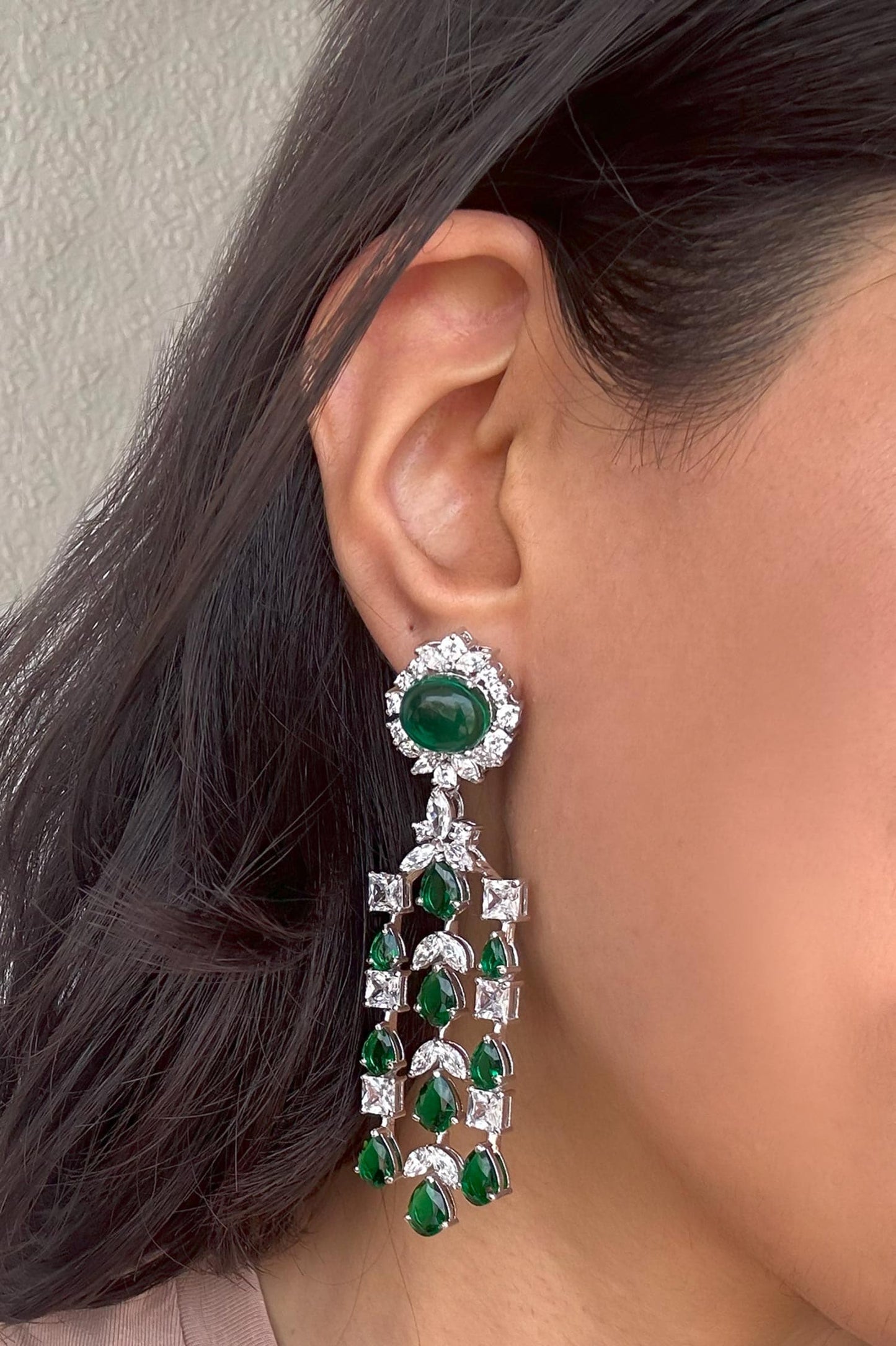 Verdure Grace Stone Studded Earrings 