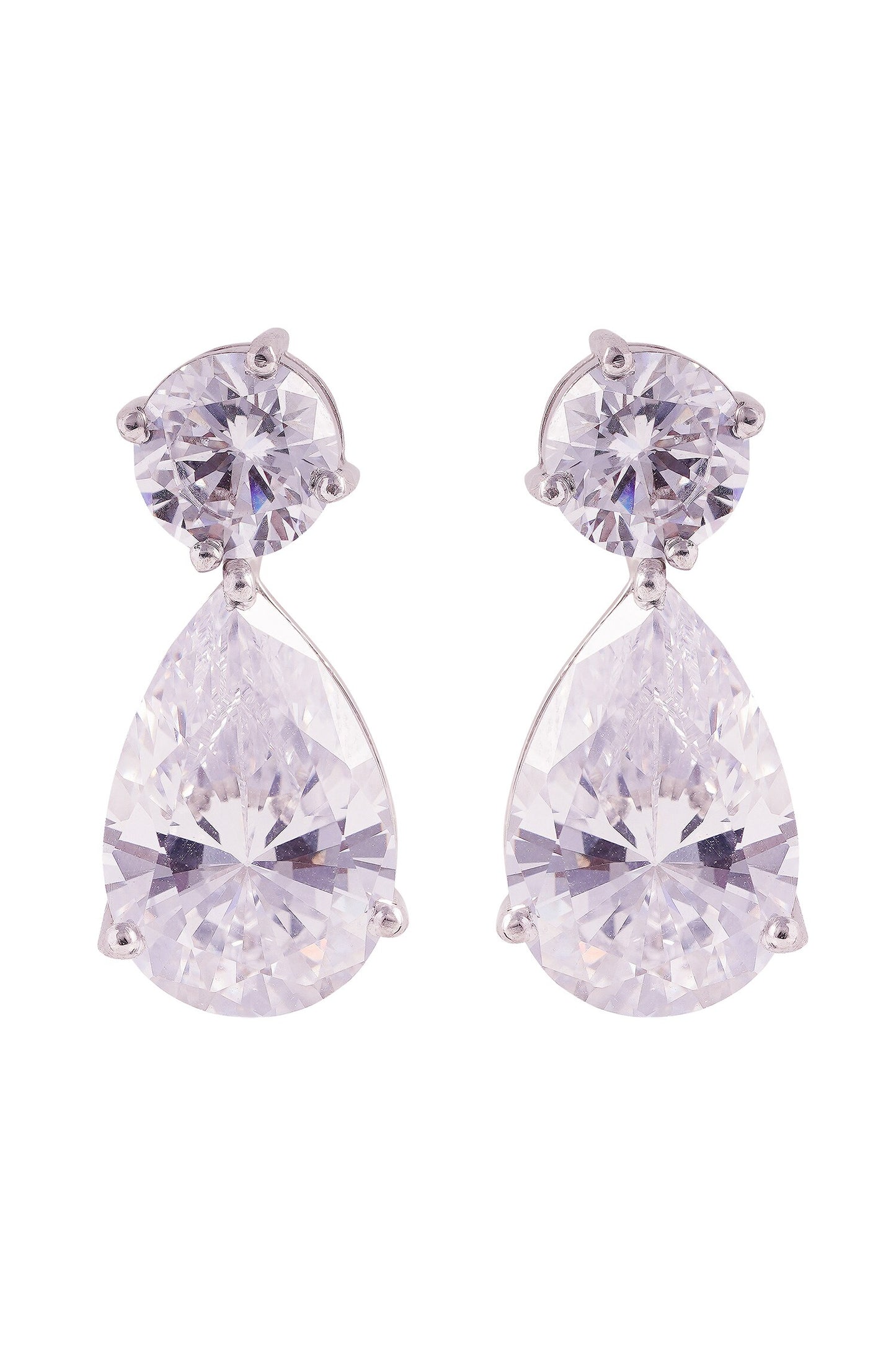 Solitaire Teardrop Earrings 