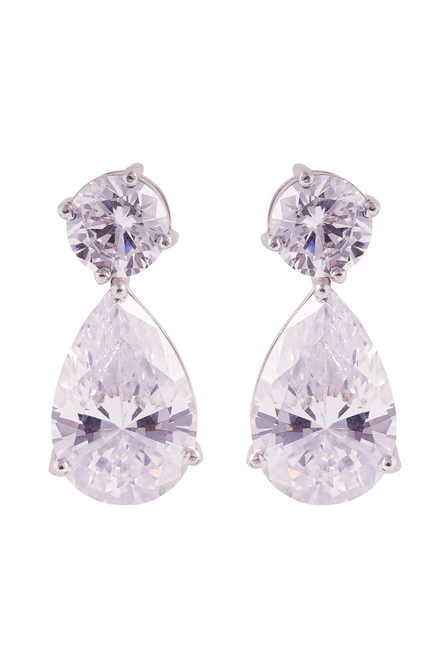Solitaire Teardrop Earrings 