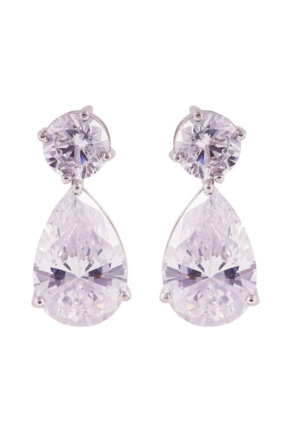 Solitaire Teardrop Earrings 