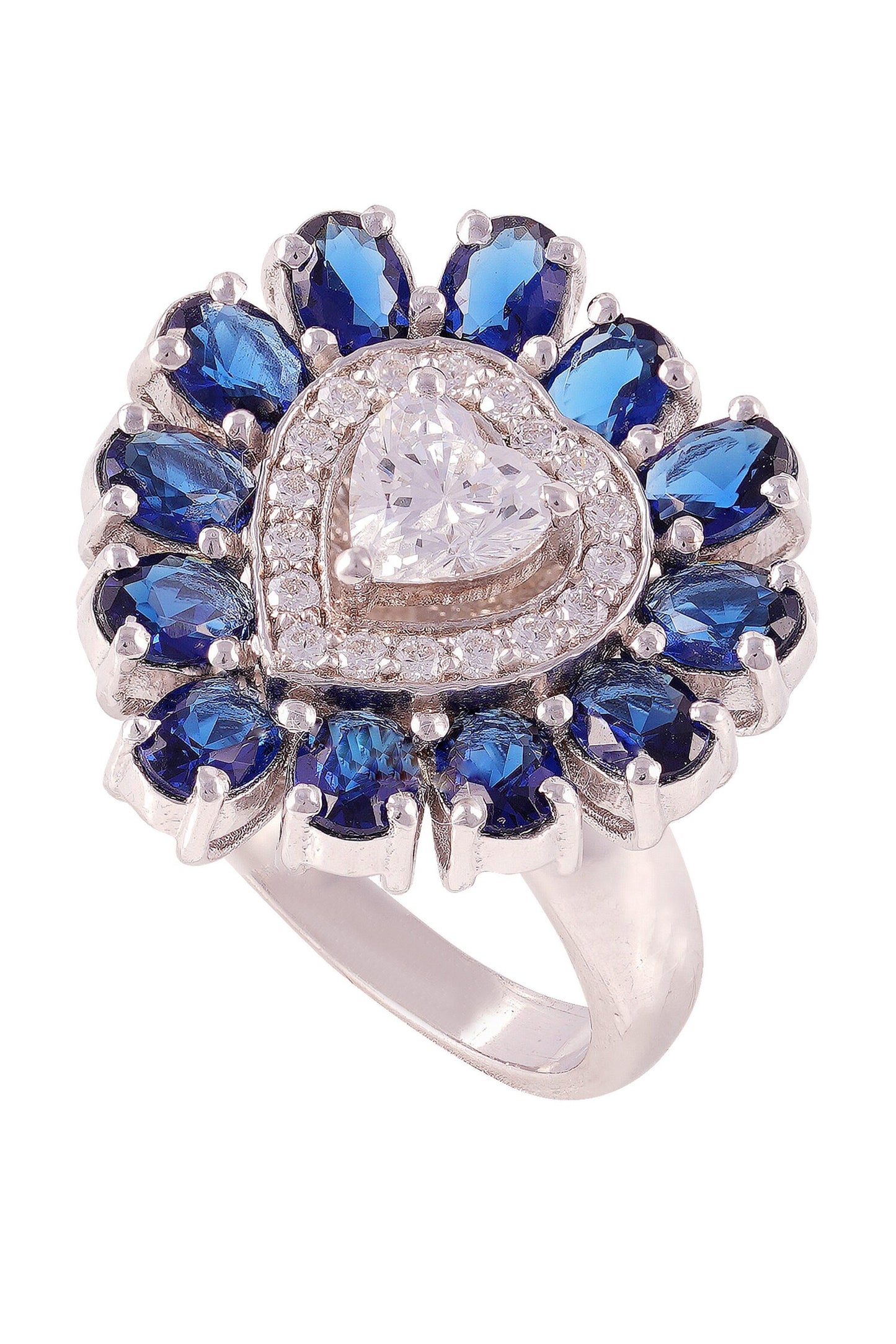 Ocean Heart Solitaire Ring 