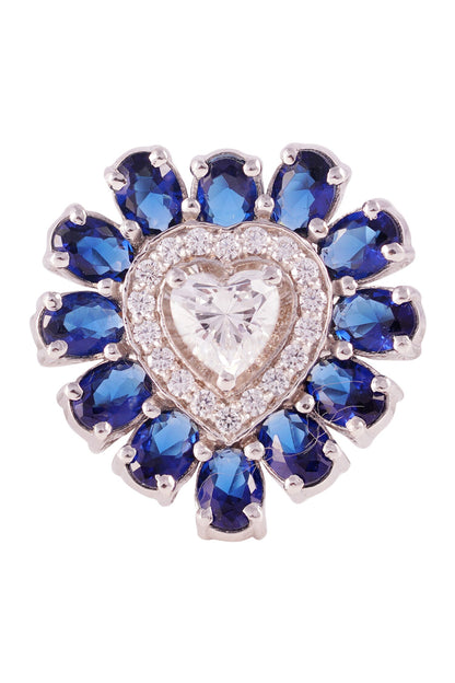Ocean Heart Solitaire Ring 