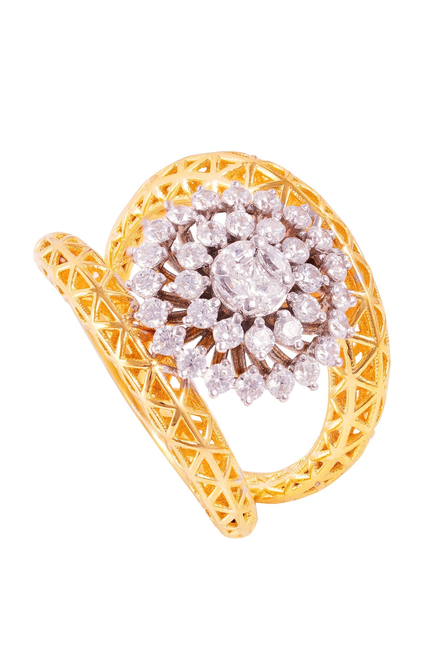 Azalea Floral Stone Set Ring 