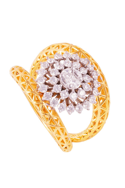 Azalea Floral Stone Set Ring 