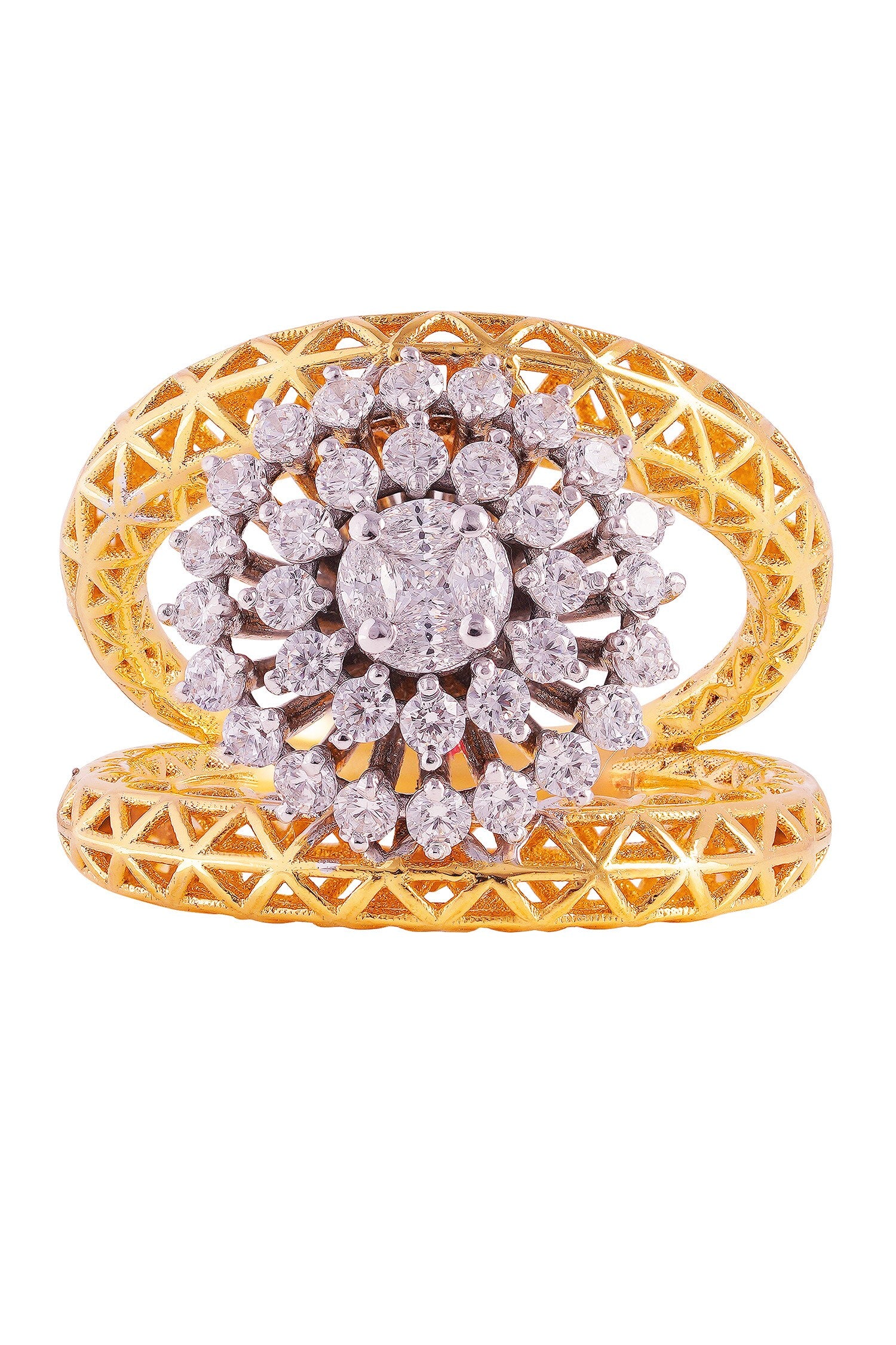 Azalea Floral Stone Set Ring 