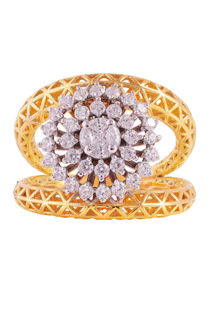 Azalea Floral Stone Set Ring 