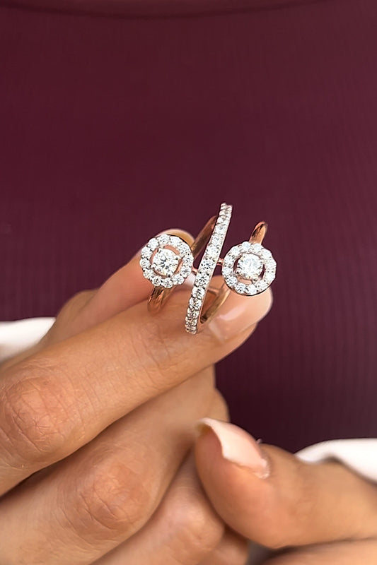 Gleaming Halo Spiral Ring 