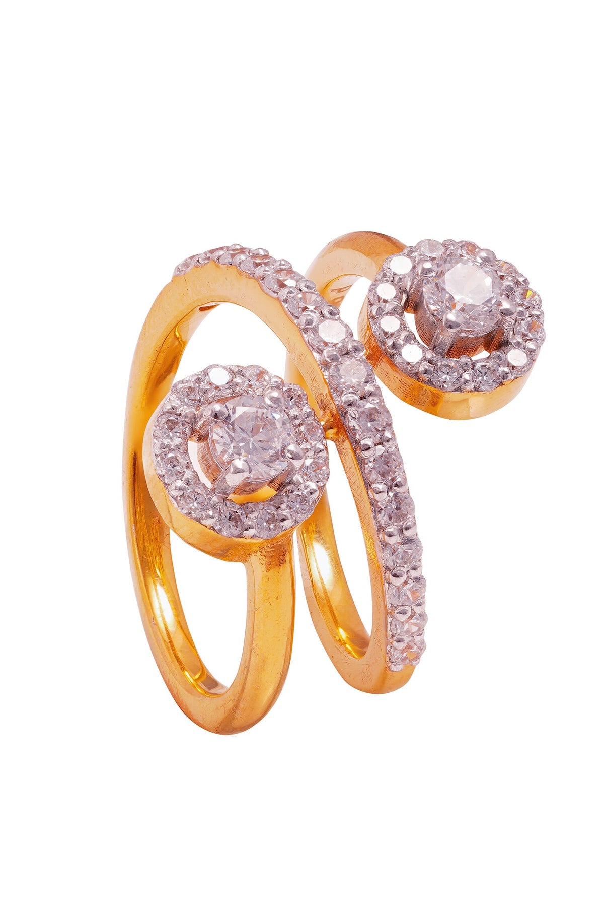 Gleaming Halo Spiral Ring 