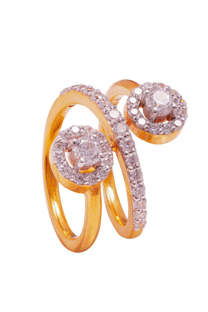 Gleaming Halo Spiral Ring 