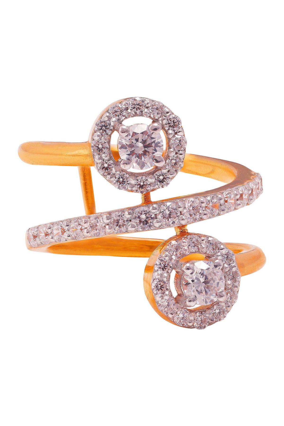 Gleaming Halo Spiral Ring 